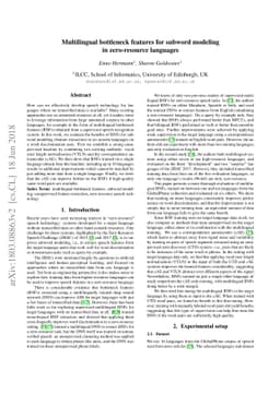 Multilingual bottleneck features for subword modeling in zero-resource
  languages