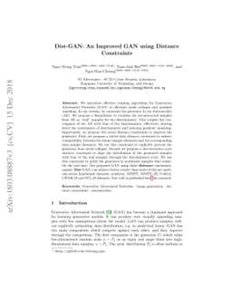 Dist-GAN: An Improved GAN using Distance Constraints