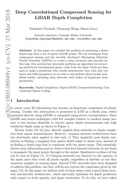 Deep Convolutional Compressed Sensing for LiDAR Depth Completion
