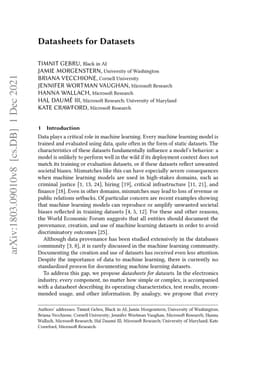 Datasheets for Datasets