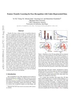 Feature Transfer Learning for Deep Face Recognition with
  Under-Represented Data