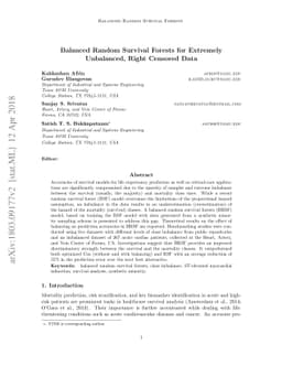 Balanced Random Survival Forests for Extremely Unbalanced, Right
  Censored Data