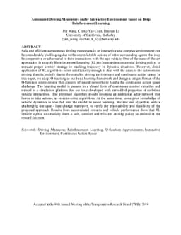 Automated Driving Maneuvers under Interactive Environment based on Deep
  Reinforcement Learning