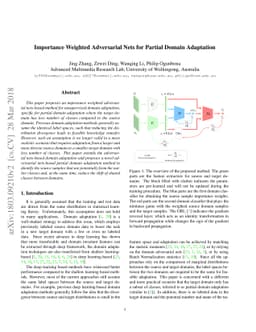 Importance Weighted Adversarial Nets for Partial Domain Adaptation