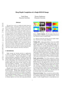 Deep Depth Completion of a Single RGB-D Image