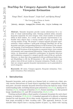 StarMap for Category-Agnostic Keypoint and Viewpoint Estimation