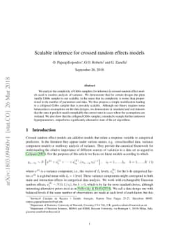 Scalable inference for crossed random effects models