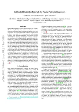 Calibrated Prediction Intervals for Neural Network Regressors