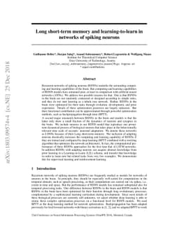 Long short-term memory and learning-to-learn in networks of spiking
  neurons