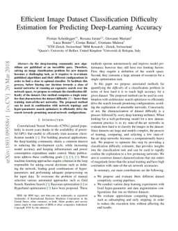 Efficient Image Dataset Classification Difficulty Estimation for
  Predicting Deep-Learning Accuracy