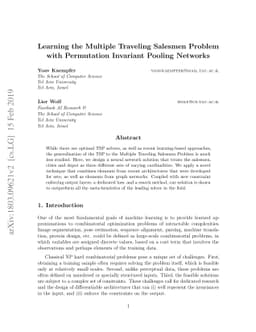 Learning the Multiple Traveling Salesmen Problem with Permutation
  Invariant Pooling Networks