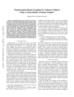 Proprioception-Based Grasping for Unknown Objects Using a
  Series-Elastic-Actuated Gripper