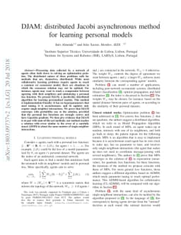 DJAM: distributed Jacobi asynchronous method for learning personal
  models