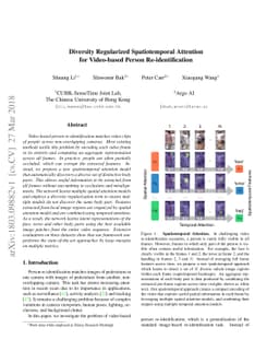 Diversity Regularized Spatiotemporal Attention for Video-based Person
  Re-identification