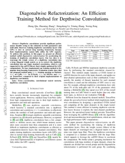 Diagonalwise Refactorization: An Efficient Training Method for Depthwise
  Convolutions