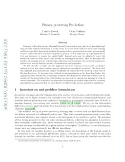 Privacy-preserving Prediction
