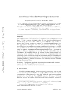 Fast Computation of Robust Subspace Estimators