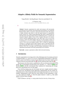 Adaptive Affinity Fields for Semantic Segmentation