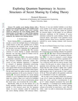 Exploring Quantum Supremacy in Access Structures of Secret Sharing by
  Coding Theory