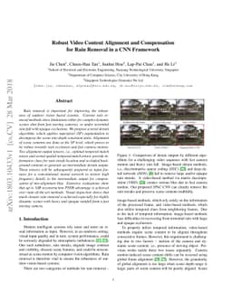 Robust Video Content Alignment and Compensation for Rain Removal in a
  CNN Framework