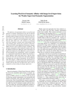Learning Pixel-level Semantic Affinity with Image-level Supervision for
  Weakly Supervised Semantic Segmentation