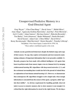 Unsupervised Predictive Memory in a Goal-Directed Agent