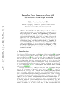 Learning Deep Representations with Probabilistic Knowledge Transfer