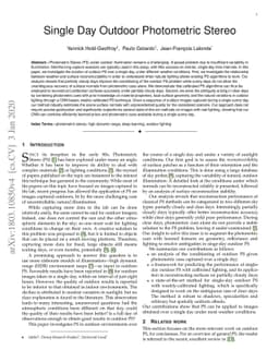 Single Day Outdoor Photometric Stereo