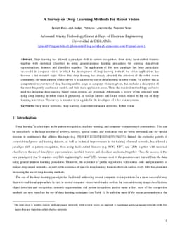A Survey on Deep Learning Methods for Robot Vision