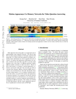 Motion-Appearance Co-Memory Networks for Video Question Answering