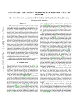 Cracking the cocktail party problem by multi-beam deep attractor network