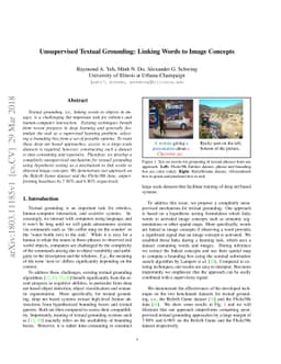 Unsupervised Textual Grounding: Linking Words to Image Concepts