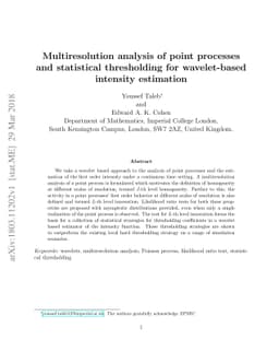 Multiresolution analysis of point processes and statistical thresholding
  for wavelet-based intensity estimation