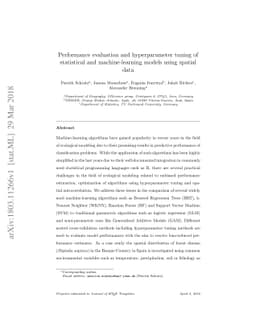 Performance evaluation and hyperparameter tuning of statistical and
  machine-learning models using spatial data