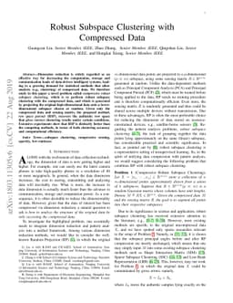 Robust Subspace Clustering with Compressed Data
