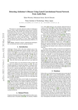 Detecting Alzheimer's Disease Using Gated Convolutional Neural Network
  from Audio Data