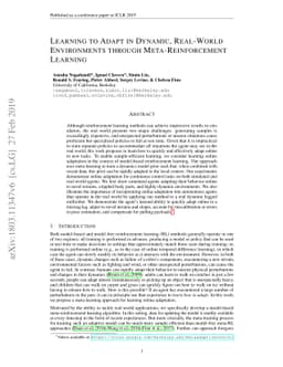 Learning to Adapt in Dynamic, Real-World Environments Through
  Meta-Reinforcement Learning