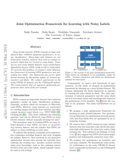 Joint Optimization Framework for Learning with Noisy Labels