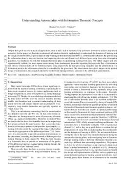 Understanding Autoencoders with Information Theoretic Concepts