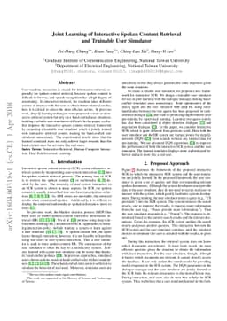 Joint Learning of Interactive Spoken Content Retrieval and Trainable
  User Simulator