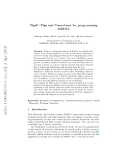TipsC: Tips and Corrections for programming MOOCs