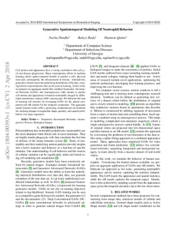 Generative Spatiotemporal Modeling Of Neutrophil Behavior