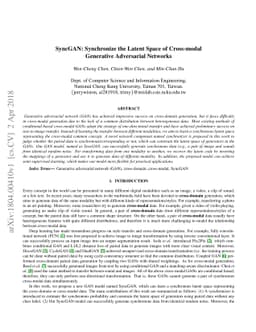 SyncGAN: Synchronize the Latent Space of Cross-modal Generative
  Adversarial Networks