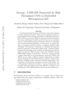 Synergy: A HW/SW Framework for High Throughput CNNs on Embedded
  Heterogeneous SoC