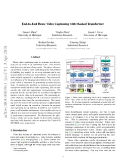 End-to-End Dense Video Captioning with Masked Transformer