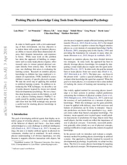 Probing Physics Knowledge Using Tools from Developmental Psychology