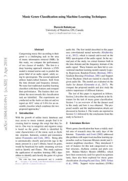 Music Genre Classification using Machine Learning Techniques