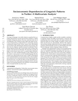Socioeconomic Dependencies of Linguistic Patterns in Twitter: A
  Multivariate Analysis