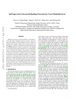 Self-Supervised Adversarial Hashing Networks for Cross-Modal Retrieval