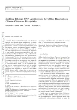 Building Efficient CNN Architecture for Offline Handwritten Chinese
  Character Recognition